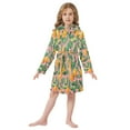 thumbnail image 6 of FORMRS Niños Bathrobe Unisex Hooded Robe Soft Plush Pajamas Sleepwear, Size 10-12T, Pink Oranges, 6 of 7