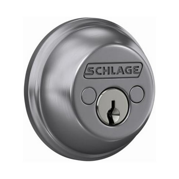 Schlage Deadbolt Lock Contractor Series Double Cylinder Satin Chrome - Durable Metal - 4 Pack