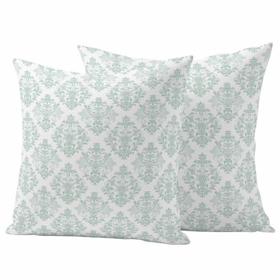 Teal Floral Boho Outdoor Pillow Covers 20"x20" Set of 2,Waterproof Throw Pillow Covers for Patio Furniture,Vintage Ethnic Tribe Abstract Art Decorative Cushion Pillowcases for Garden Porch Couch Sofa
