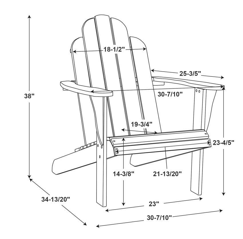 Linon Comfort Back Acacia Wood Adirondack Chair, Red Finish