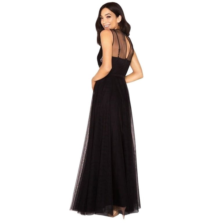 little mistress embroidered maxi dress Aruna Burgundy Embellished Cape Sleeve Maxi Dress – Frock and Frill main image 1