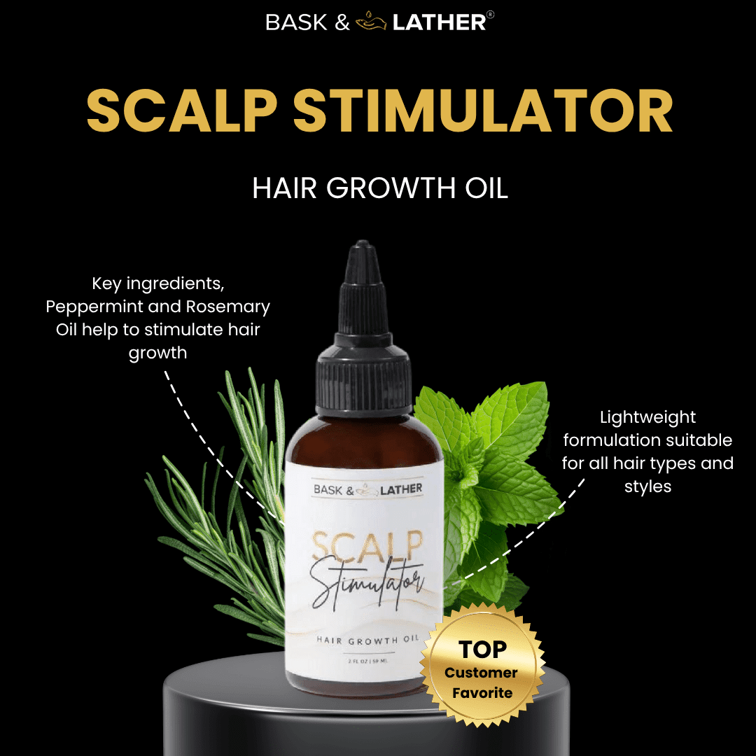 Bask & Lather Scalp Hair Growth Stimulator Oil, For All Hair Types, 2 oz