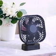 thumbnail image 3 of Mini Ventilador de Escritorio, Ventilador Recargable USB con Temporizador, Viento Fuerte, 3 Velocidades, 7 Hojas de Ventilador, Portátil, Silencioso, Oficina, Camping, Negro, 3 of 5