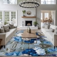 thumbnail image 3 of 6'x9' Area Rugs, White Blue Spring Floral Indoor Outdoor Area Rug for Living Room Bedroom, Vintage Flowers Farmhouse Washable Bathroom Rugs Kitchen Floor Carpet Mats Home Decor Aesthetic, 3 of 8