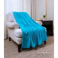 thumbnail image 2 of Brooklyn Jax Solid Plush Fleece Twin Blanket, Teal color, 2 of 7