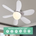thumbnail image 2 of Ventilador Techo Con Rosca Pequeño Lámpara Silenciosa Base E27 Control Remoto Regulable Extensor 30 W 15 75 Pulgadas para Sala Estar Balcón, 2 of 9
