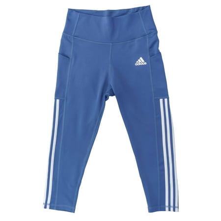 Adidas Women's 3-Stripes 7/8 Pockets Tights (Creblue/White, Large)