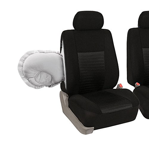Airbag compatible or Van Suv Blue / Black Color-Fit Most Car Truck FH GROUP FH-FB060102 Trendy Elegance Pair Bucket Seat Covers, 