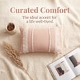 thumbnail image 4 of REGALWOVEN 2 Pcs Decorative Boho Throw Pillow Cover, Modern Textured Tufted Pillow Cover Striped for Couch Bed Sofa Pink 18" x 18", 4 of 7