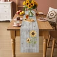 thumbnail image 2 of You Are My Sunshine Table Runner 48 Inches Long Farmhouse Dress Scarves, Yellow Sunflowers Cute Bees Heart Retro Wood Dining Tablerunner for Coffee Table/Kitchen Island/Party Décor, 13" x 48", 2 of 8
