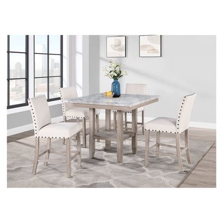 4 - Leg Square Bar Table with Wood Stools / Functional Dining Room Furniture