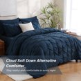 thumbnail image 2 of Sheet&Joy 7 Pieces Pinch-Pleated Comforter Set, Navy Blue Full Size, 2 of 8