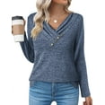 thumbnail image 4 of Zeagoo Womens Trendy Pullover Tops Long Sleeve Tunic Shirts V Neck Womens Fall Tunic Tops for Women 2025 Casual Blouse Sweatershirts, 4 of 8