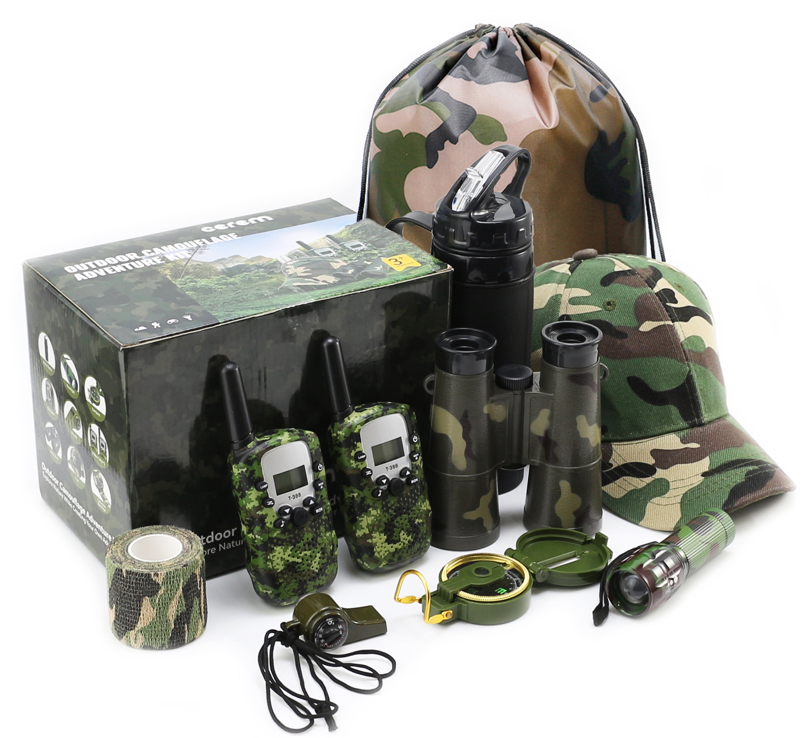 CEREM Outdoor Adventure Kit for Kids Premium Camouflage Camping Gear