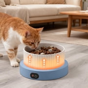 Outside Heated Bowl Large Heated Water Bowl ,Outdoor Thermostatic Heated Cat Bowl ,Large Ceramic Anti-Freeze Dish for Cat Dog Chicken Rabbit Goose Squirrel,7.87x5.71inch(20x14.5cm),Blue