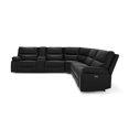 thumbnail image 3 of Jennifer Taylor Home Malibu 130" Modern Power Motion 6-Piece Reclining Corner Sectional with Cup Holders, Coal Black Top Grain Leather, 3 of 6