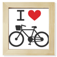 thumbnail image 1 of I Love Red Heart Bicycle Pattern Square Picture Frame Wall Tabletop Display, 1 of 3