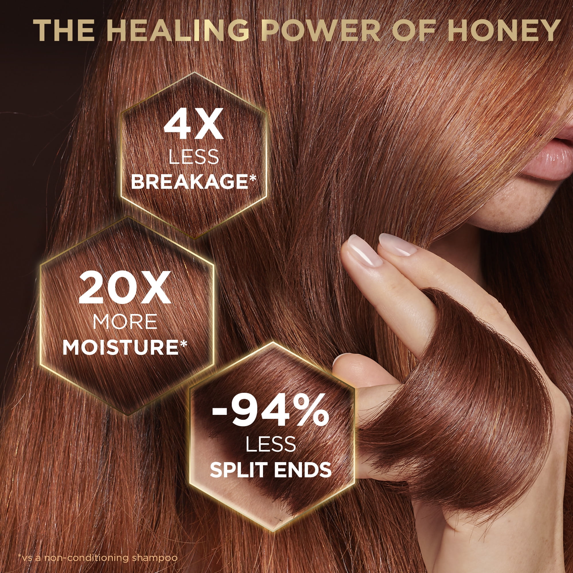 Garnier Whole Blends Honey Treasures Repairing Hair Serum for Dry Damaged Hair, Non-sticky & non-greasy, Smoother hair & split ends reduction, 150ml, Damaged hair split ends repair