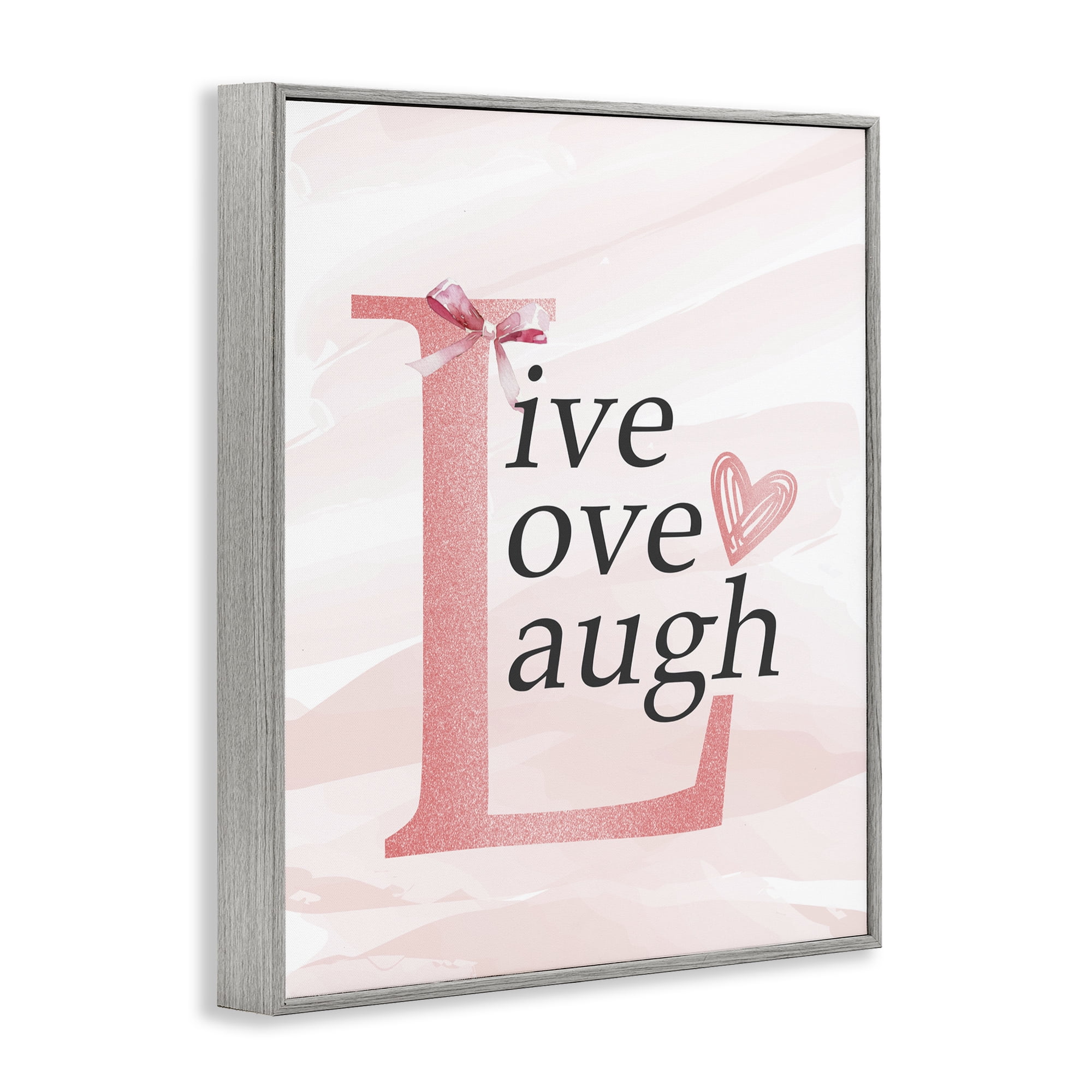 Live Love Laugh Pastel Gray Framed Giclee Art, design by Kim Allen