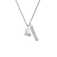 thumbnail image 2 of Delight Jewelry Heart with ''Soccer'' and AB Crystal Silvertone Fearless Bar Charm Necklace, 23", 2 of 4