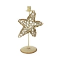 thumbnail image 3 of Gallerie II 12.75" Beach Inspired Brown and Blue Burlap Star Fish Taper Candle Holder, 3 of 4