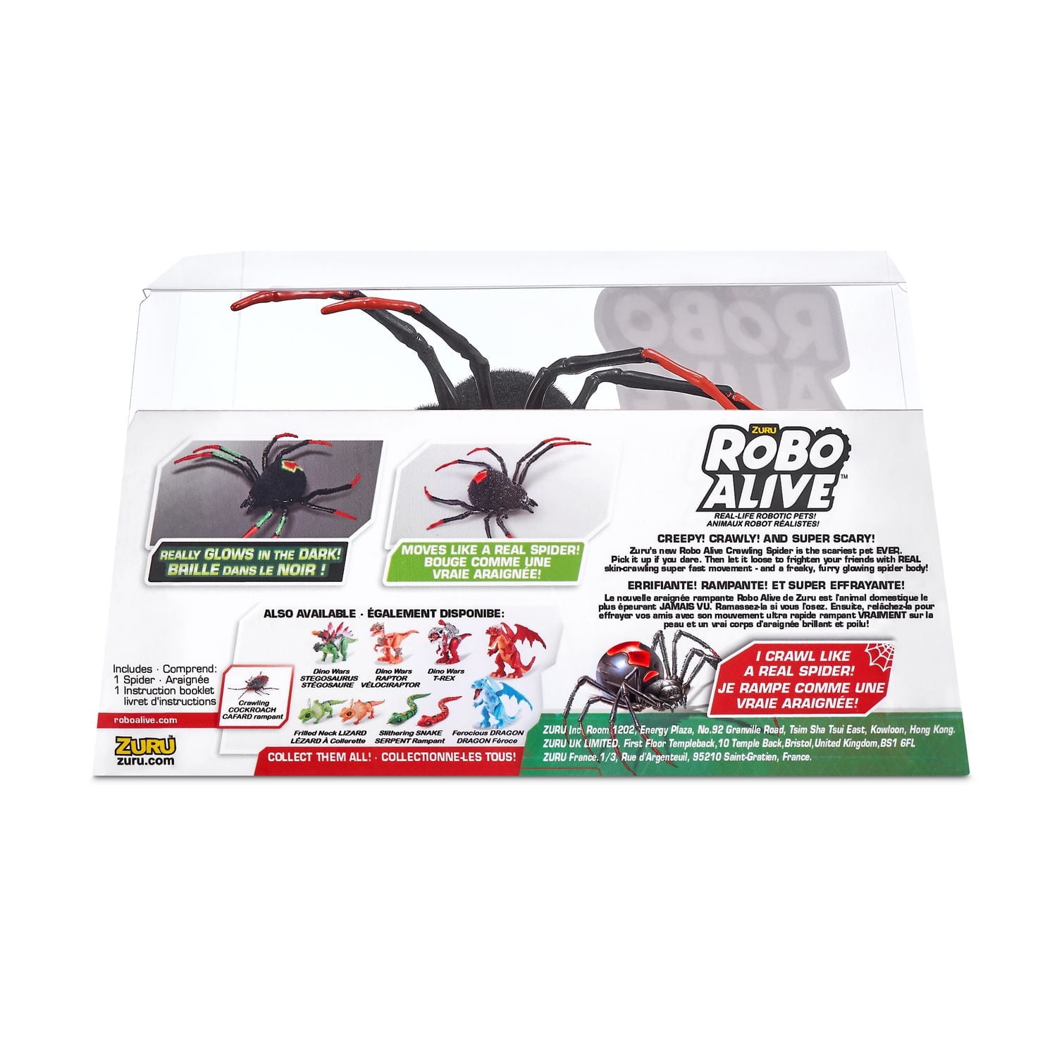 Robo Alive Crawling Spider Glow In the Dark Battery-Powered Robotic Toy