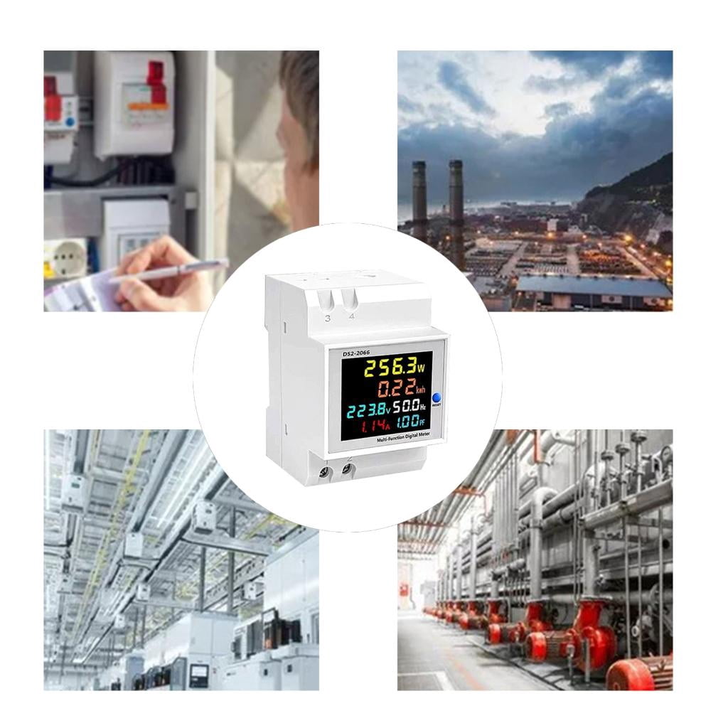 DIN Rails Voltages Current Meter Home Digital Display Electricity Meter Electric Energy Frequency Meter