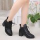 thumbnail image 3 of NECHOLOGY Botas Mujer Adulto Femenino Zapatos Botines mujer Zapatos de mujer Botines gruesos de tacón Botines con cordones para exteriores de moda retro (Black, 7.5), 3 of 5