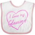thumbnail image 3 of Inktastic I Love My Glamma in Pink Chalk Heart Boys or Girls Baby Bib, 3 of 4