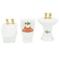 thumbnail image 4 of Cergrey 1/24 Dollhouse Miniature Bathroom Set Simulation Ceramic Bathtub Toilet Sink Kit, Dollhouse Miniature Bathroom Set, 1/24 Dollhouse Bathroom Set, 4 of 7