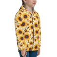 thumbnail image 5 of Pofeuu Brown Leaf Pattern Sunflower Print Teenage Zipper Hoodie Sweatshirts Hooded Casual Jackets With Pocket For Boys Girls-Small, 5 of 6