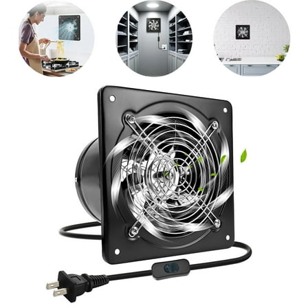 Eurhowing 8 Inch Exhaust Fan, 110V Wall Mount Ventilation Fan with Power Cord, Quiet Exhaust Fan for Kitchen, Bathroom, Laundry Room, Garage