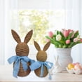 thumbnail image 3 of 2 piezas de adorno de conejo de Pascua tejido, figura de conejo, hermosa decoración coleccionable de conejo Azul, 3 of 5