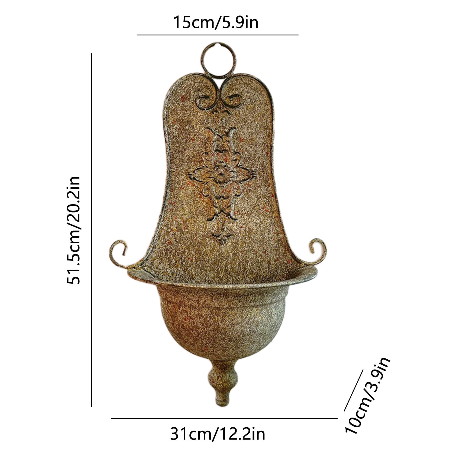 Plant Pots Antique Victorian Style Metal Wall Planter Holder Half Round Hanging Basket Flower Pots Unique Pastoral Retro Decoration For Air Plants Indoor
