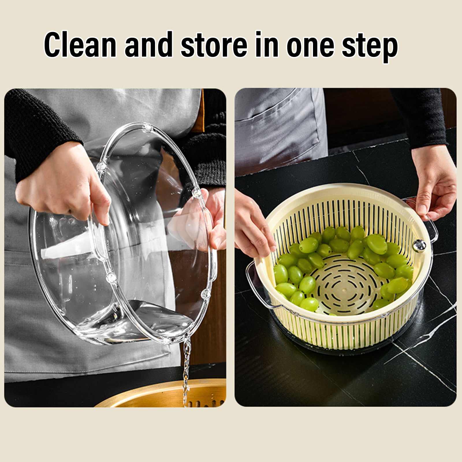  Salad Spinner,Large Pump Salad Spinner with Drain &  Colander,Quick and Easy Multi-Use Lettuce Spinner for Daily Cooking of  Vegetable & Fruit Pasta, Cleaning & Soaking Black: Home & Kitchen