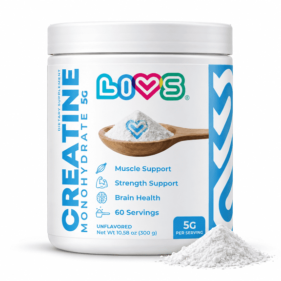 LIVS Nutrition Creatine Monohydrate Powder 5g 60 Servings Pack of 1