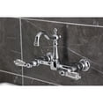 thumbnail image 4 of Kingston Brass KS2441WLL Willshire Double-Handle Wall-Mount Bridge Kitchen Faucet, Polished Chrome, 4 of 7
