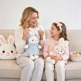 thumbnail image 5 of Bunny Plush with Removable Dress and Bow Soft Rabbit Toy for Toddlers Cute Stuffed Animal for Girls Basket Gifts - Green, 5 of 6