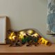 thumbnail image 1 of Lámpara de animales tallada en madera 3D decorativa para el hogar, lindo conejito lobo dragón familia presenta ideas Pascua cumpleaños sala de estar (mapache), 1 of 5
