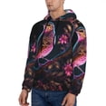 thumbnail image 3 of Lsque Glowing Leaf Bird Pattern Casual Men's Hoodie,Hooded Sweatshirt with Kangaroo Pocket,Pullover Hoodie-3X-Large, 3 of 7