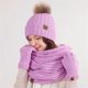 thumbnail image 2 of Invierno Adulto Invierno Cálido Bufanda de punto Gorro y guantes 3 en 1 Conjunto de guantes de pantalla táctil Conjunto de punto Azul marino (púrpura), 2 of 5