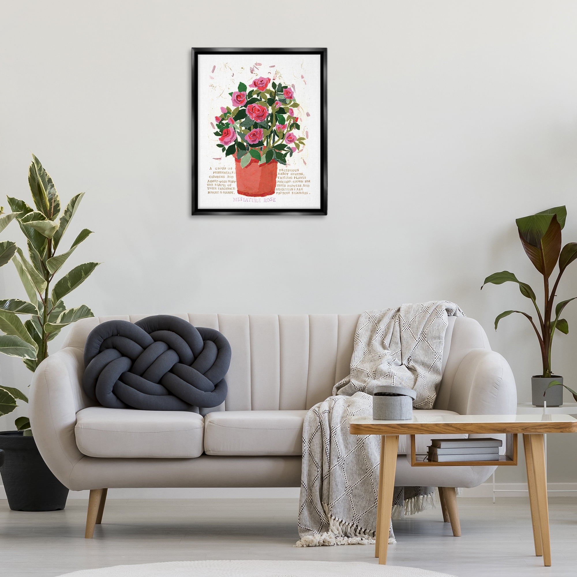 Stupell Industries Mini Roses Bouquet Botanical & Floral Painting Black Floater Framed Art Print Wall Art, 25 x 31