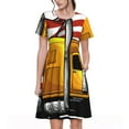 thumbnail image 1 of Fotbe Robe Motif Camion Américain Décontractée Mode Femme Manches Courtes Robe Maxi Robe T-Shirt Rayée Longue à Blocs de Couleur, 1 of 6