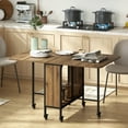 thumbnail image 2 of HOMCOM Mobile Folding Dining Table Extendable Kitchen Table Storage Shelf, 2 of 10