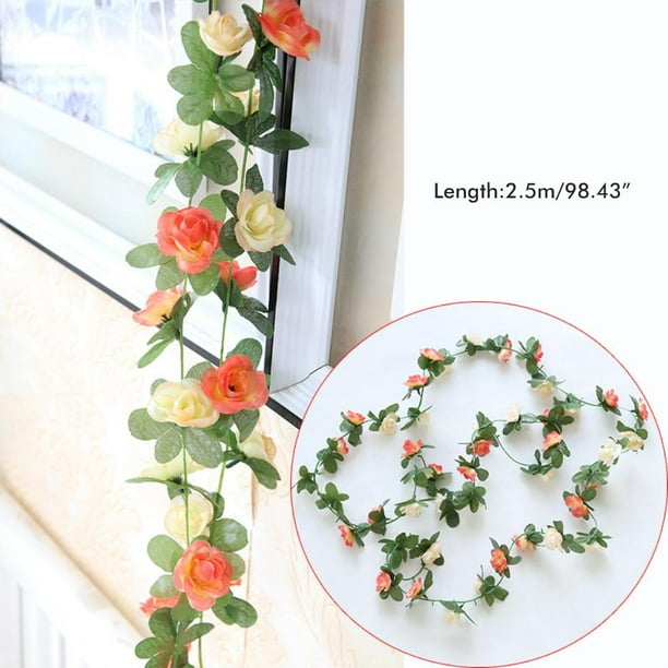 Rosas Artificiales Con 45 Cabezas Planta De Simulación Enredadera Accesorios De Fotografía De Bodas Para Tiendas Ventanas Restaurantes Fiestas seitruly HA043837-01