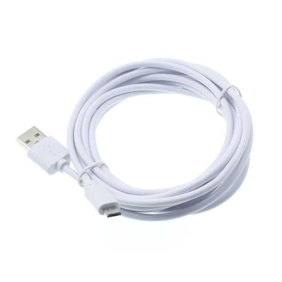 10ft USB Cable for Arlo Pro / Pro 2 Security Cameras - MicroUSB Charger Cord Power Wire Long TPE Fast Charge High Speed Sync White Compatible With Arlo Pro and Pro 2 Models