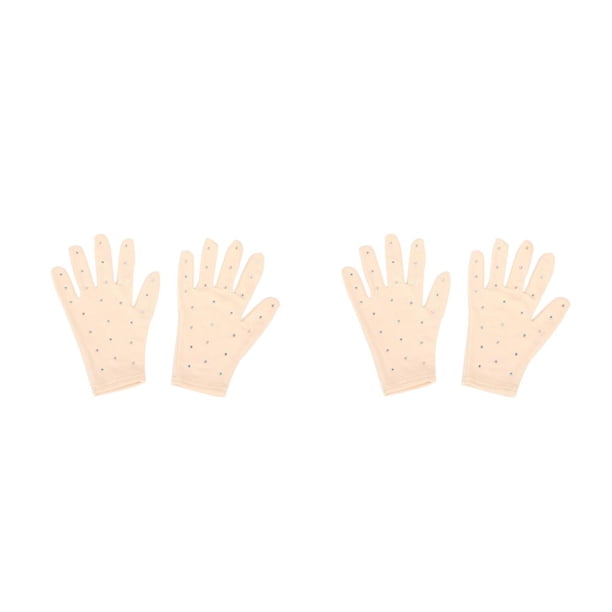 Qarigey Guantes de muñeca para patinaje artístico, manoplas antideslizantes, guantes de cristal a prueba de viento, rendimiento de patinaje de secado Color de piel METRO 2piezas Qarigey CBP472909