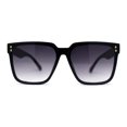 thumbnail image 2 of Womens Squared Horn Rim Inset Lens Oversized Rectangle Sunglasses Black Smoke, 2 of 4