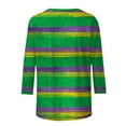 thumbnail image 5 of Ounisa Womens Funny Mardi Gras 3/4 Sleeve Sequins Shirts Tunics 2025 Trendy Holiday T-Shirts Carnival Clothes Sweatshirts, 5 of 8