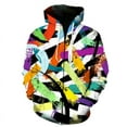 thumbnail image 1 of Sudadera con capucha y cremallera con estampado abstracto en contraste novedoso para hombre, sudadera divertida con estampado 3D, ropa unisex, tops, 1 of 6